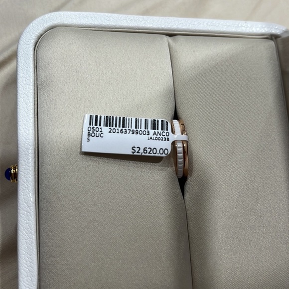 Boucheron White Edition Gold Wedding Band with Ceramic (size 5) - Picture 9 of 9